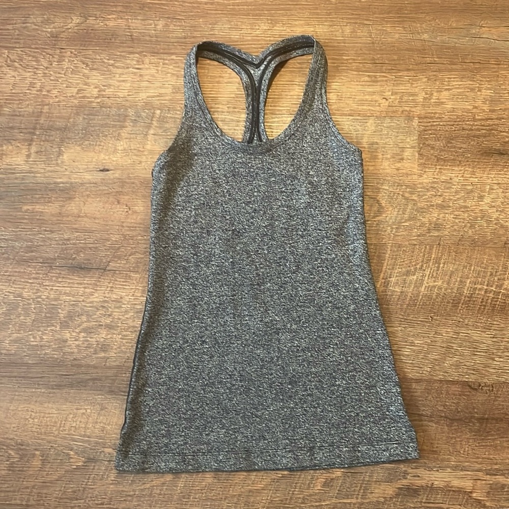 Lulu Lemon Racer Back Tank Heather Gray Size 6